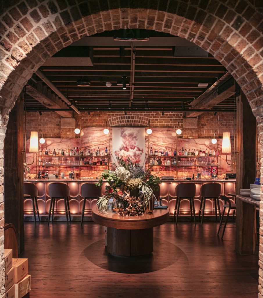 Arched brick dining space at Hinchcliff House